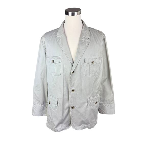Sonoma Life + Style XXL Cotton Field Jacket Blazer, Khaki Safari Utility Coat - Picture 1 of 11